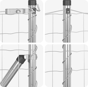 vidaXL Τεντώτο με στήριγμα Ασημί 1 x 25 m Ατσάλι