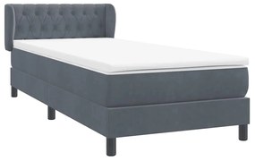 vidaXL Box Spring Κρεβάτι με στρώμα Σκούρο γκρι 80x210 εκ. Βελούδινο