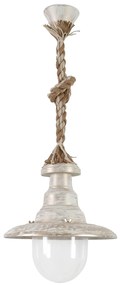Φωτιστικό Οροφής Μονόφωτο Heronia Pyrofani 31-1102 Rope/White/Gold