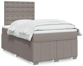 vidaXL Κρεβάτι Boxspring με Στρώμα Taupe 120x200 εκ. Υφασμάτινο