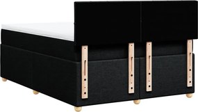 vidaXL Κρεβάτι Boxspring με Στρώμα Μαύρο 140x200 εκ. Υφασμάτινο