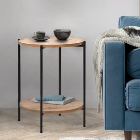 Τραπεζάκι βοηθητικό Argento Megapap χρώμα pine oak 43x43x60εκ.