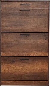 Παπουτσοθήκη Flat Megapap 18 ζεύγων χρώμα καρυδί 75x29x128εκ.