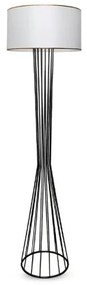 NOVA 201-0036 Μοντέρνο Επιδαπέδιο Φωτιστικό 1 x E27 IP20 Μαύρο Μεταλλό με Λευκό Ύφασμα-Μ38 x Π38 x Υ155cm Globostar-201-0036-Λευ 201-0036