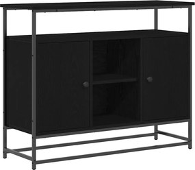 vidaXL Πλαϊνό γραφείο Μαύρη Οξυά 100 x 35 x 80 εκ. Επεξεργασμένο ξύλο