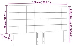 vidaXL Κεφαλάρι Κρεβατιού LED Taupe 180x5x118/128 εκ. Υφασμάτινο