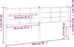 vidaXL Ανταλλακτικό κεφαλάρι Λευκό 193 εκ. Μεταλλικό