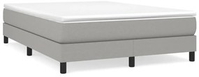 vidaXL Κρεβάτι Boxspring με Στρώμα Ανοιχτό Γκρι 140x190 εκ. Υφασμάτινο