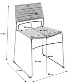 Καρέκλα Hugo Μαύρη 48x45.3x75.5εκ - Μαύρο