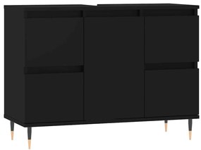 vidaXL Ντουλάπι Μπάνιου Μαύρο 80 x 33 x 60 εκ. από Επεξεργασμένο Ξύλο