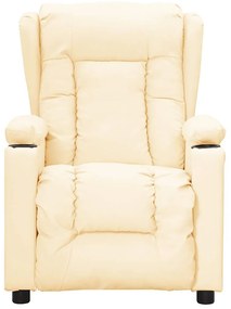 vidaXL Πολυθρόνα Μασάζ Κρεμ από Συνθετικό Δέρμα