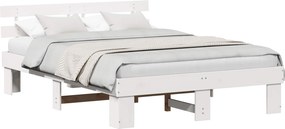 vidaXL Σκελετός Κρεβατιού Λευκό 150 x 200 cm Στερεά ξυλεία πεύκου