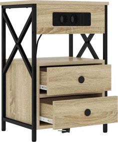 vidaXL Κομοδίνο Δρύς Sonoma 40 x 31 x 60 εκ. Επεξεργασμένο ξύλο