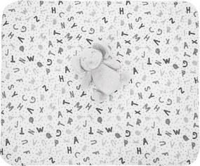 NAPPY WHITE BLANKET WITH GREY ELEPHANT