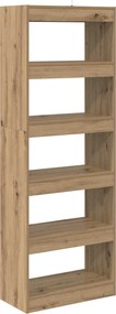 vidaXL Βιβλιοθήκη artisan δρυς 60 x 30 x 166 εκ Επεξεργασμένο ξύλο