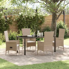 vidaXL Σετ Εξωτερικών Καρεκλών 5 pcs Μπεζ και Κρέμ 160 x 80 x 73 εκ