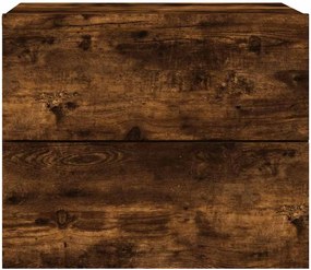 vidaXL Κομοδίνο Επιτοίχιο με Φώτα LED Καπνιστή Δρυς