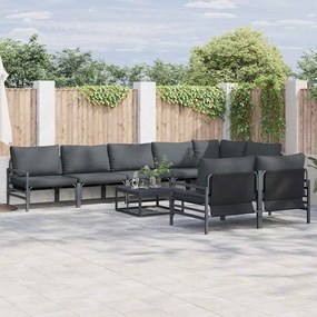 vidaXL Σετ Καναπέ Κήπου 8 pcs Ανθρακί Ατσάλι