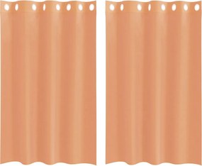 vidaXL Voile κουρτίνες με ροδέλες 2 τεμάχια Τερακότα