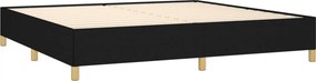 vidaXL Κρεβάτι Boxspring με Στρώμα Μαύρο 200x200 εκ. Υφασμάτινο