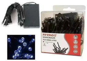 Χριστουγεννιάτικα Λαμπάκια LED Μπλε 5μ σε Σειρά με Διαφανές Καλώδιο AN79483