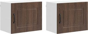 vidaXL Πάνελ πλυντηρίου πιάτων Kalmar 2 pcs Καφέ δρυς