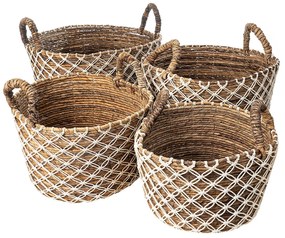 Basket S Line με χερούλια και λευκο μοτίβο, Medium S2196-N391