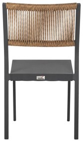 Καρέκλα C5921.01 Αλουμινίου Ανθρακί με Rattan και Textline 46x55,5x83Υ εκ. 46x55.5x83 εκ.