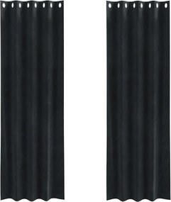 vidaXL Κουρτίνες συσκότισης 2 pcs Μαύρο 140 x 245 cm Βελούδο