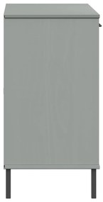 vidaXL Ντουλάπι OSLO Γκρι 113x40x77 εκ. Μασίφ Ξύλο με Μετ. Πόδια