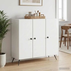 vidaXL Πλαϊνό γραφείο Γυαλιστερό Λευκό 89 x 34,5 x 80 εκ