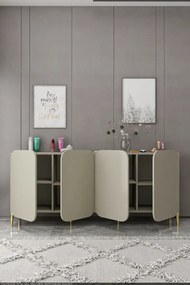 Stewehome μοντέρνα κονσόλα από σανίδα με πόδια και ντουλάπι και ράφι 180x35x78 cm