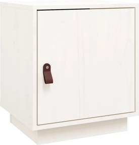 vidaXL Κομοδίνο Λευκό 40 x 34 x 45 εκ. από Μασίφ Ξύλο Πεύκου