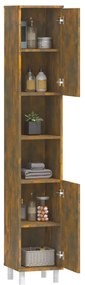 vidaXL Ντουλάπι Μπάνιου Καπνιστή Δρυς 30x30x179 εκ. Επεξεργασμένο Ξύλο
