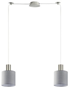 Φωτιστικό Οροφής SE21-NM-4-NM2-SH2 ADEPT TUBE Nickel Matt Pendant Grey Fabric Shade+ - 51W - 100W - 77-8424