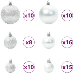 vidaXL Τεχνητό Χριστουγεννιάτικο Δέντρο Λευκό 210 cm PVC και Ατσάλι