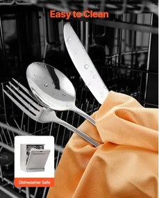 VEVOR 30-Piece Silverware Set Stainless Steel Cutlery Flatware Utensils for 6