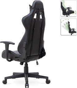 Καρέκλα γραφείου Gaming Alonso Megapap από τεχνόδερμα χρώμα μαύρο 67x70x125/135 εκ.