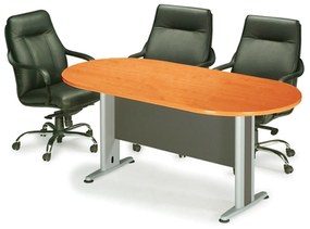 Τραπέζι Συνεδρίου Oval ΕΟ146,1 Dark Grey/Cherry 180x90cm