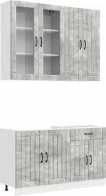 vidaXL Μονάδα κουζίνας LUCCA 4 pcs Γκρι Σκυροδέματος