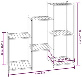 vidaXL Βάση Λουλουδιών Μαύρη 83 x 25 x 80 εκ. Σιδερένια