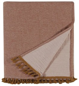 Κουβέρτα Greta 06 Terracotta Kentia Υπέρδιπλo 220x240cm 100% Βαμβάκι