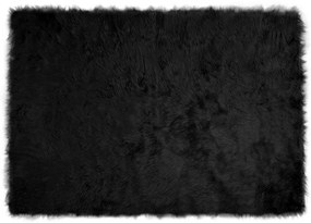 vidaXL Ψεύτικο Δέρμα Προβάτου Χαλί Tafalla Μαύρο 140 x 200 cm