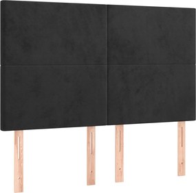 vidaXL Κρεβάτι Boxspring με Στρώμα Μαύρο 140x200 εκ. Βελούδινο