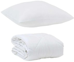 vidaXL Διπλωμένη Κουβέρτα Όλων των Εποχών 2 pcs Λευκό 155 x 220 cm