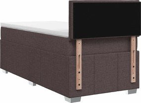 vidaXL Κρεβάτι box spring με στρώμα Σκούρο Καφέ 90 x 200 cm Ύφασμα