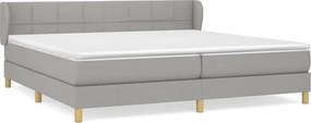 vidaXL Κρεβάτι Boxspring με Στρώμα Ανοιχτό Γκρι 200x200 εκ. Υφασμάτινο