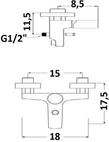 Orabella Gamma 10165 Chrome  - Μπαταρία λουτρού
