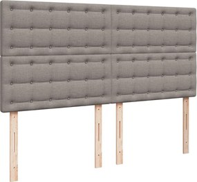 vidaXL Κρεβάτι Boxspring με Στρώμα Taupe 180x200 εκ. Υφασμάτινο