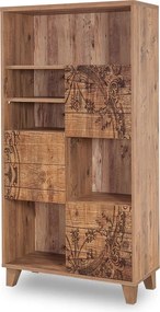 Βιβλιοθήκη PWF-0181-7 σε χρώμα πεύκου 80x36x155εκ